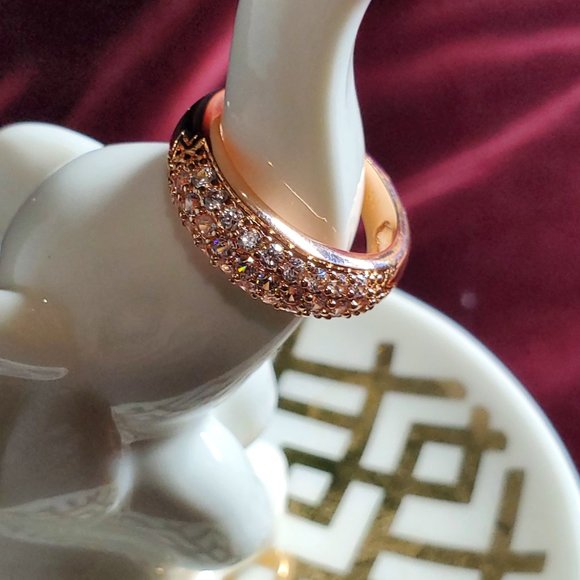 Janice Pave Wedding Band with AAA CZ Diamonds - Picture 4 of 16